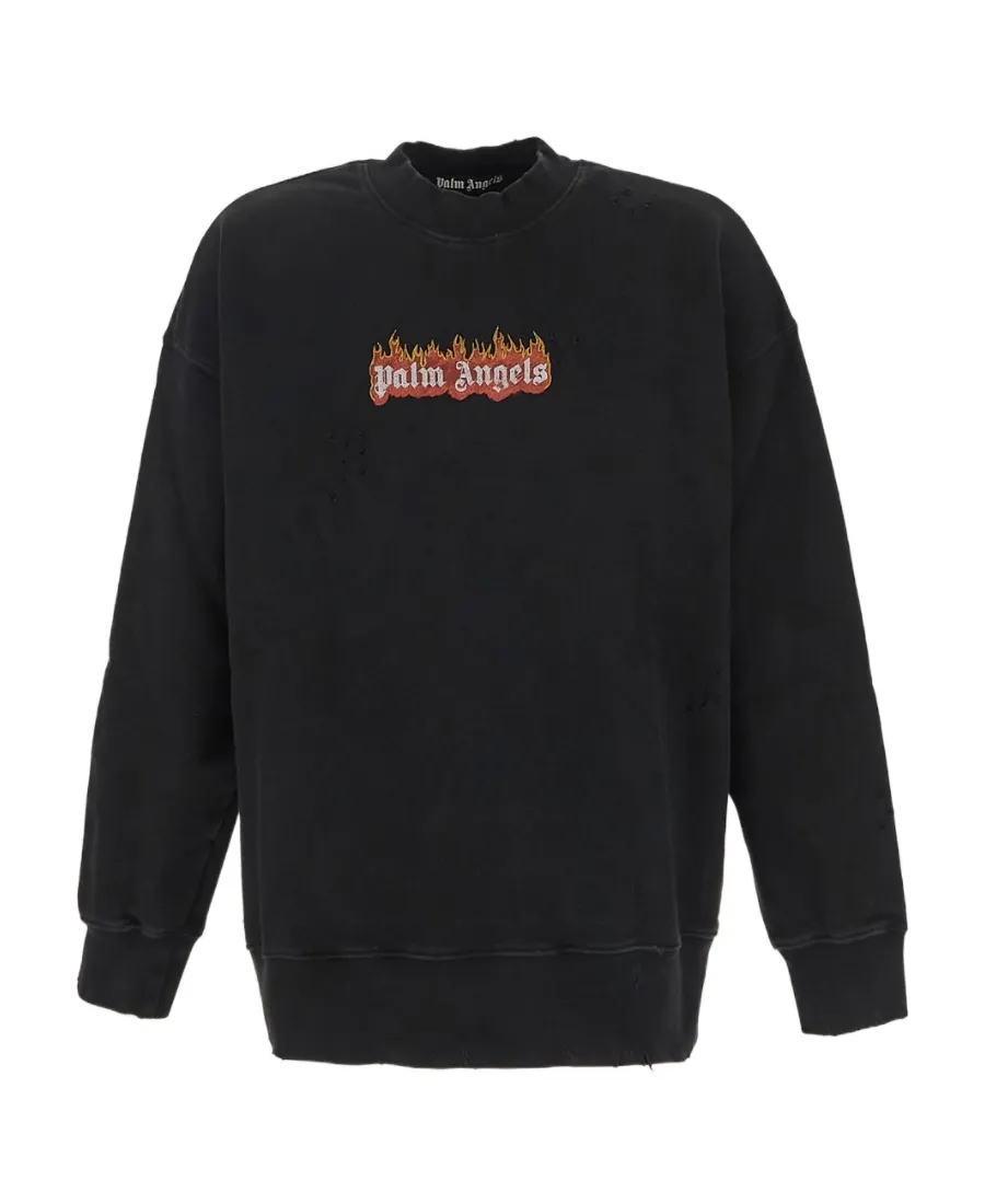 Palm Angels Logo-Printed Crewneck Sweatshirt