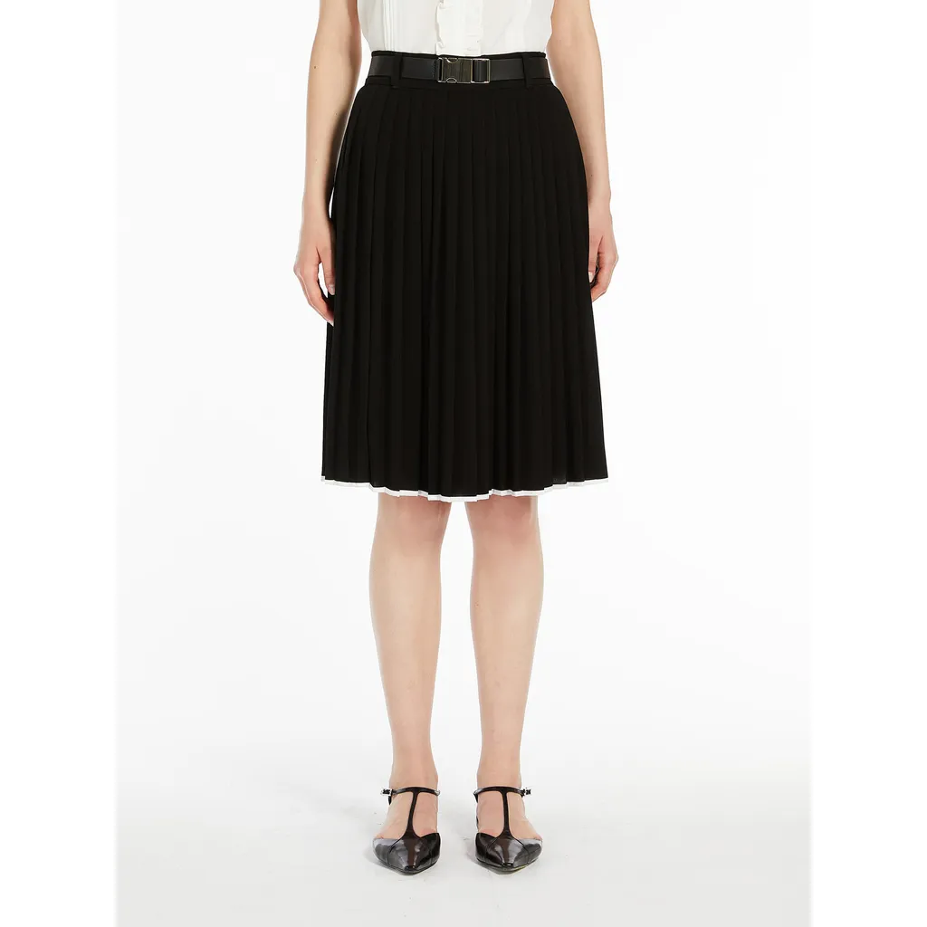 Max Mara Studio Savana Belted Pleated Skirt