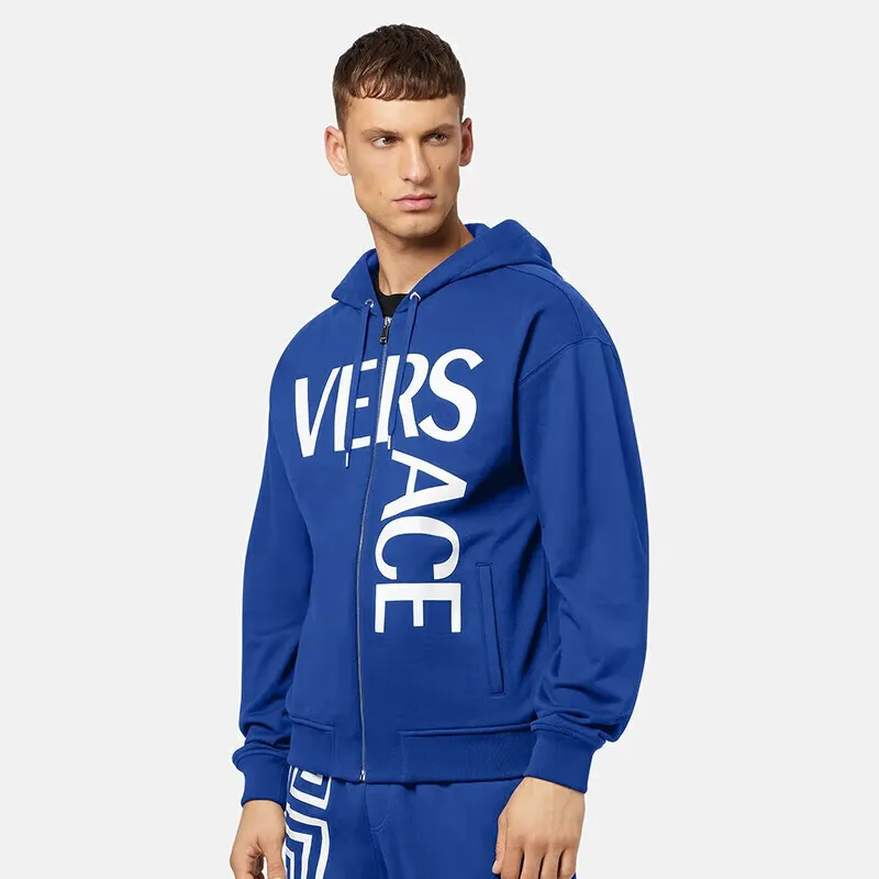 Logo Hooded Zipper Sweater