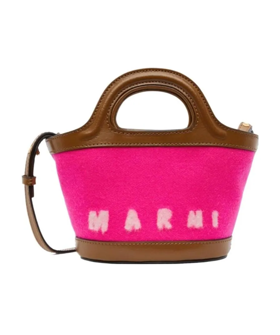 Felted-Logo Bucket Bag