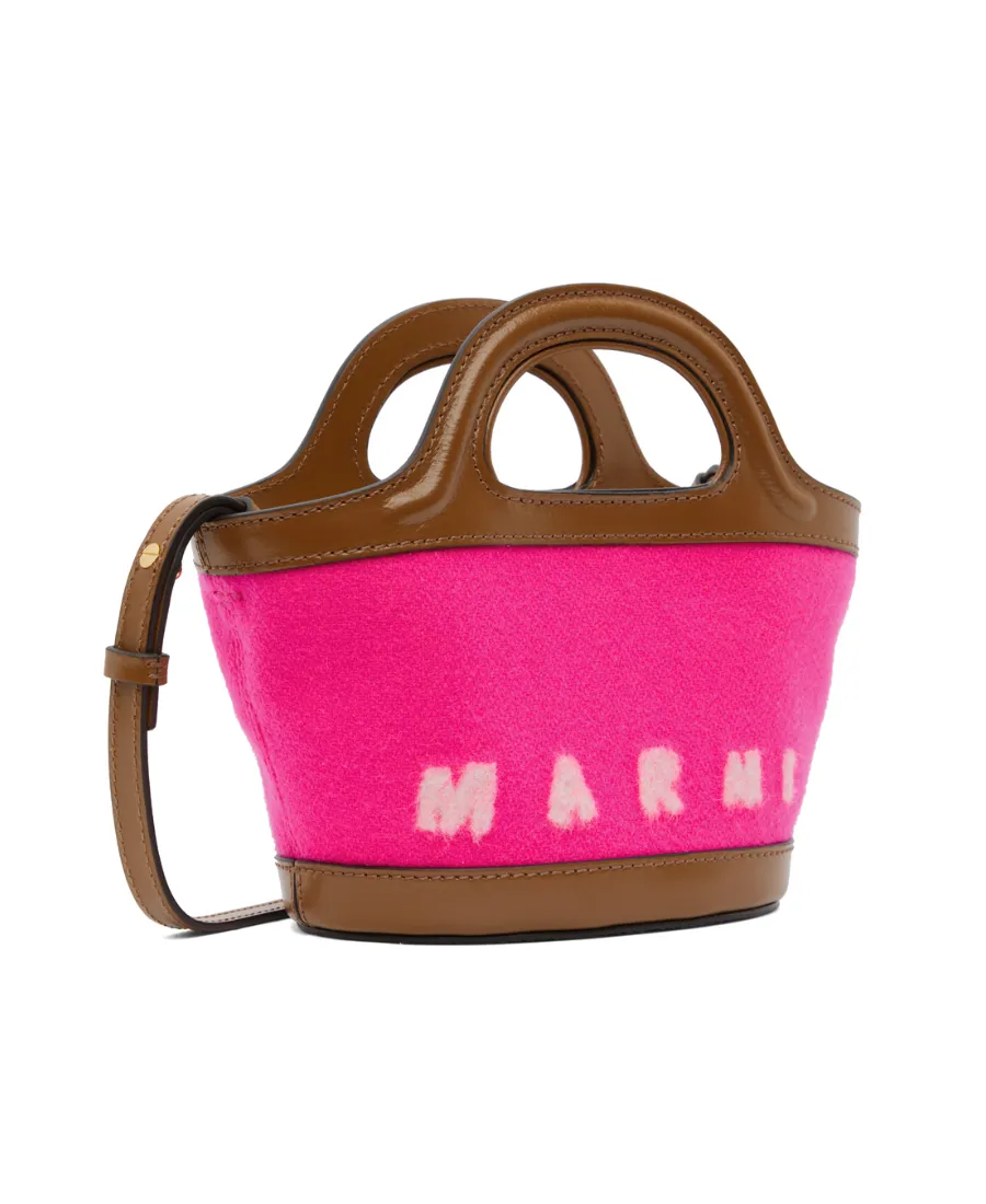 Felted-Logo Bucket Bag