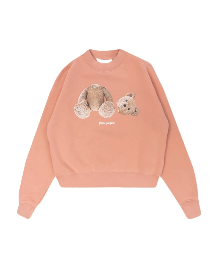 Palm Angels Kids Logo Detailed Crewneck Sweatshirt