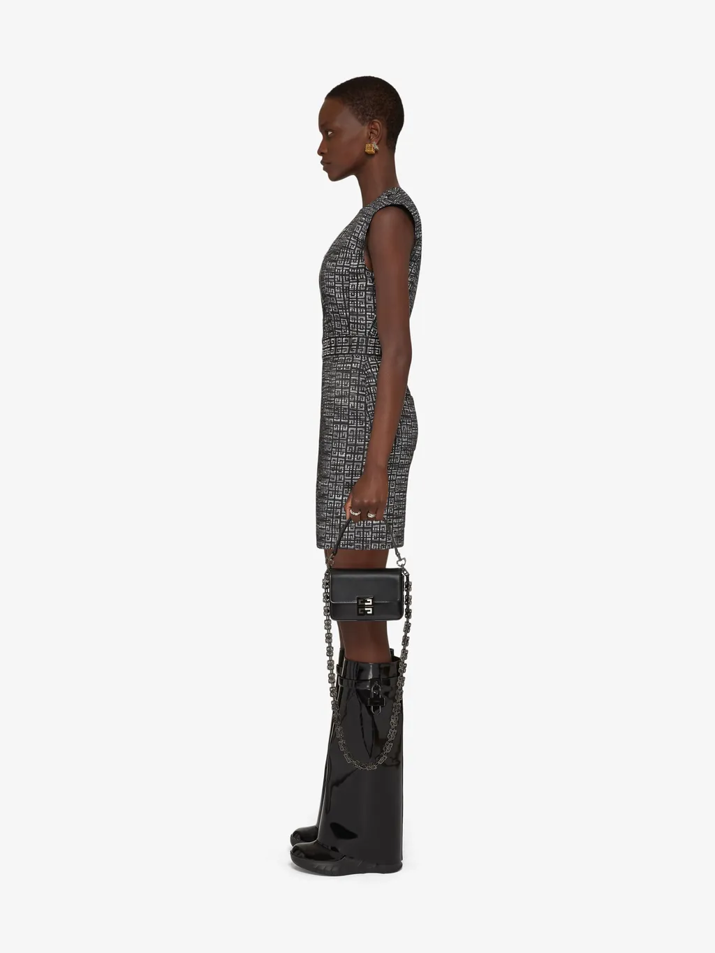 Dress In 4G Jacquard With Zips