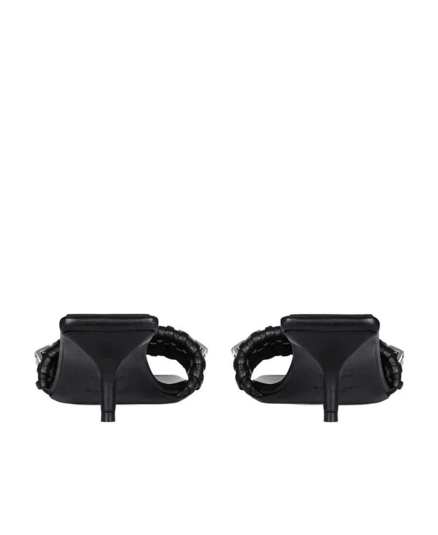 G Woven Sandals In Leather