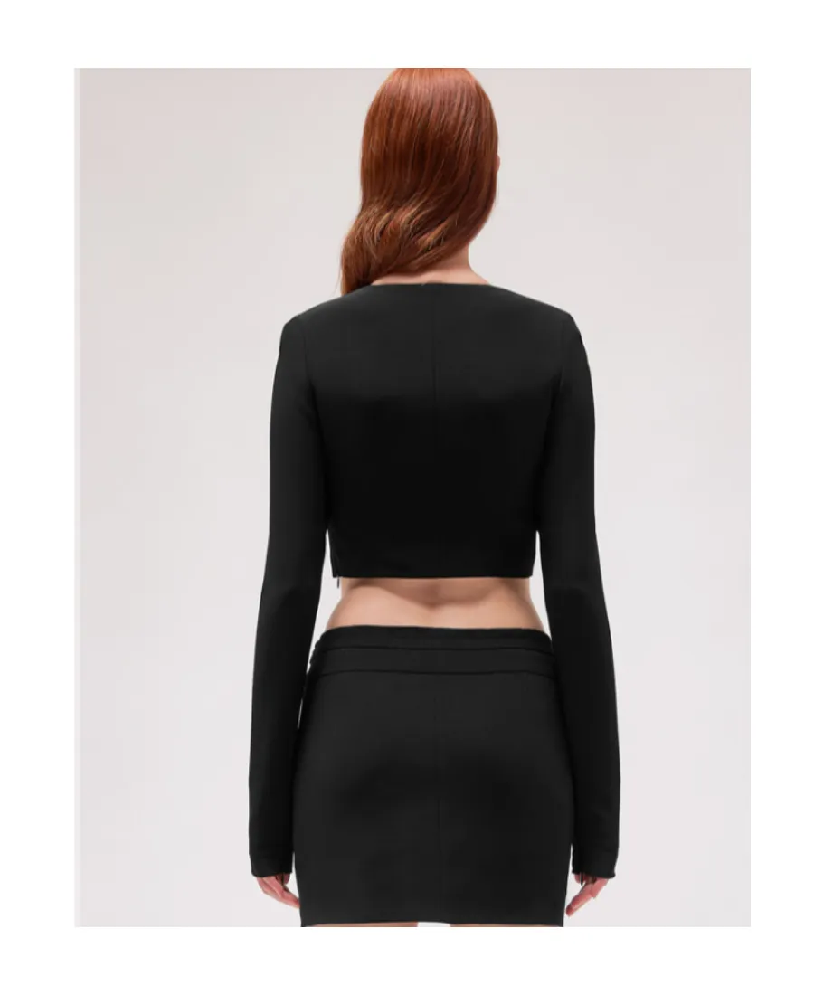 Butterfly-Motif Cropped Top