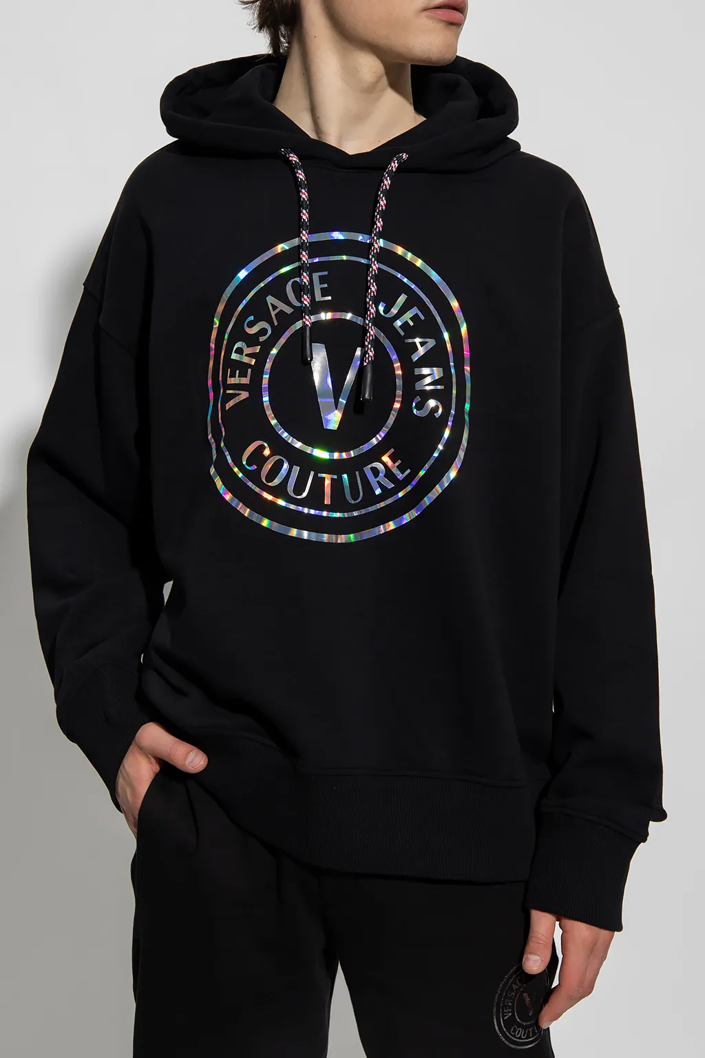 Versace Jeans Couture Logo Printed Drawstring Hoodie