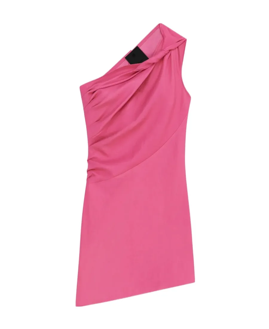 Asymmetric Draped Mini Dress