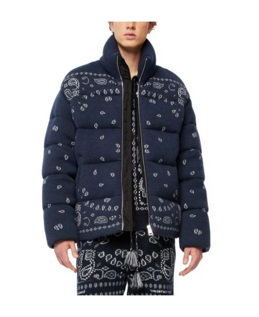 Alanui Bandana Jacquard Puffer Jacket