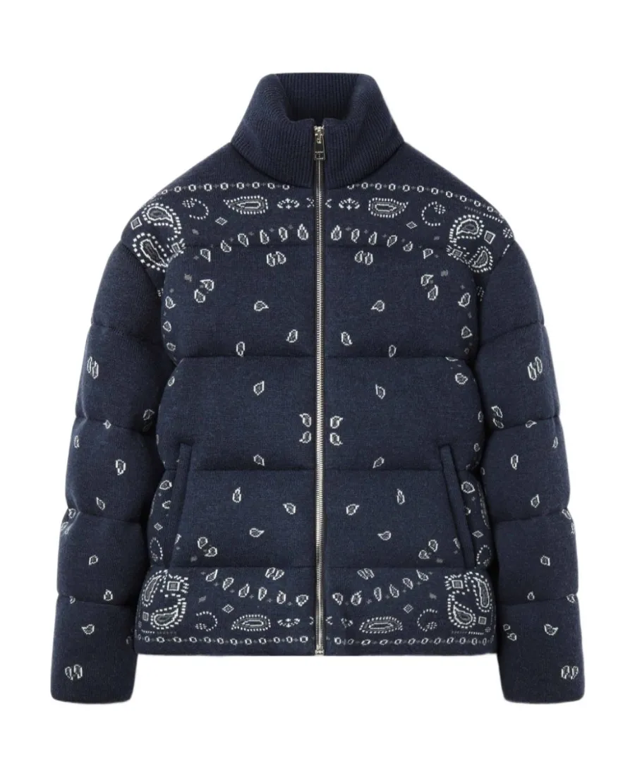Alanui Bandana Jacquard Puffer Jacket