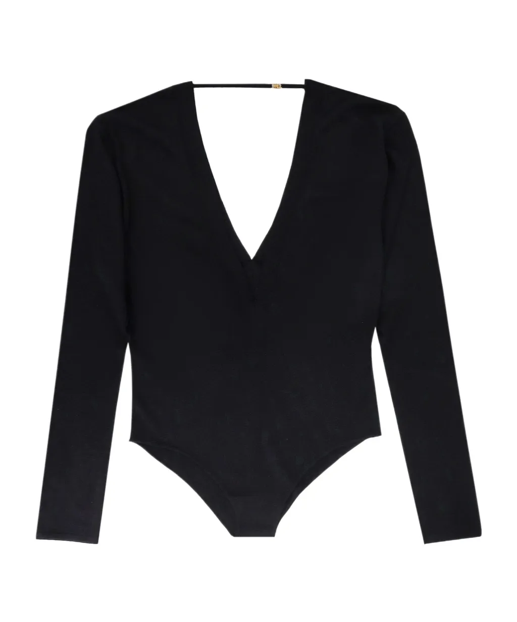 Saint Laurent V-Neck Long-Sleeved Top