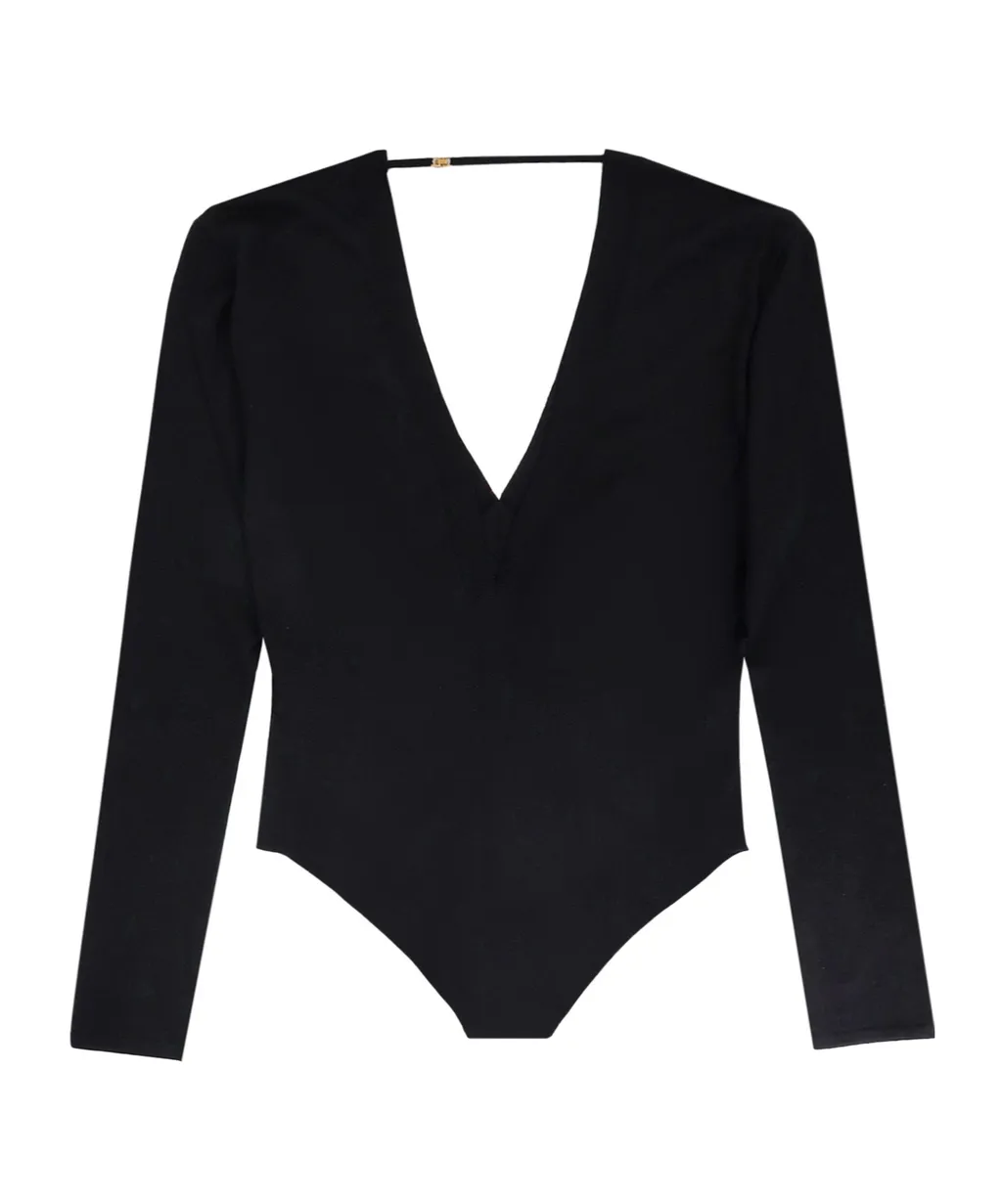 Saint Laurent V-Neck Long-Sleeved Top