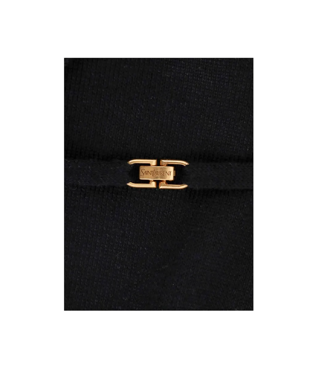 Saint Laurent V-Neck Long-Sleeved Top
