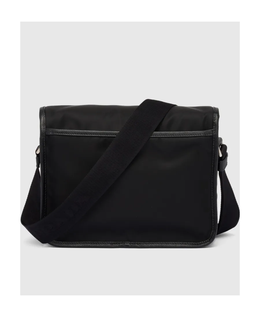 Prada Logo Plaque Fold-Over Shoulder Bag