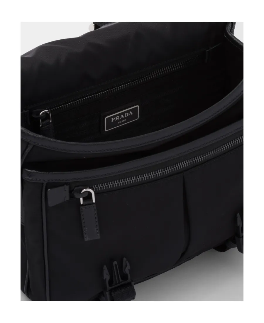 Prada Logo Plaque Fold-Over Shoulder Bag