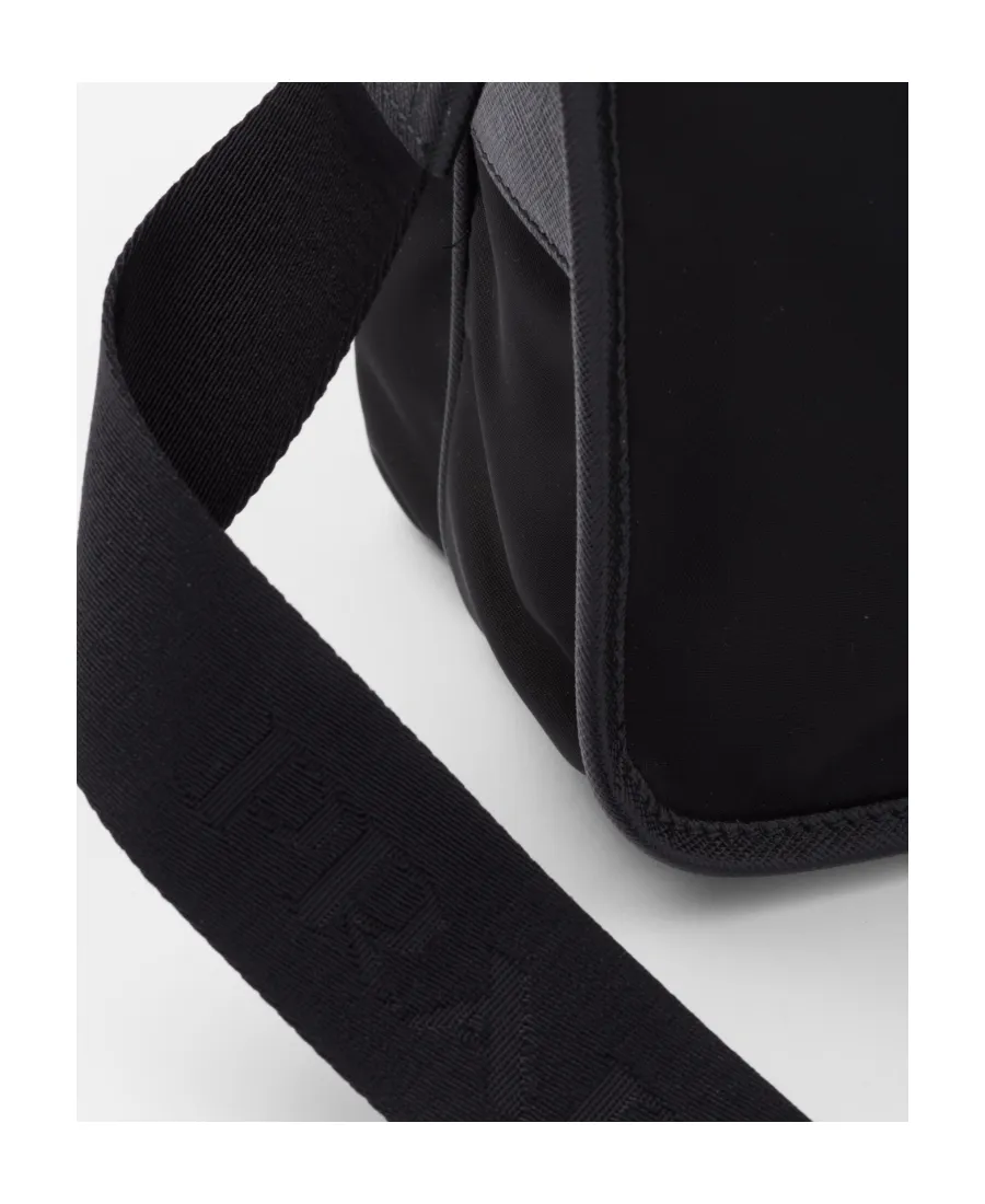 Prada Logo Plaque Fold-Over Shoulder Bag