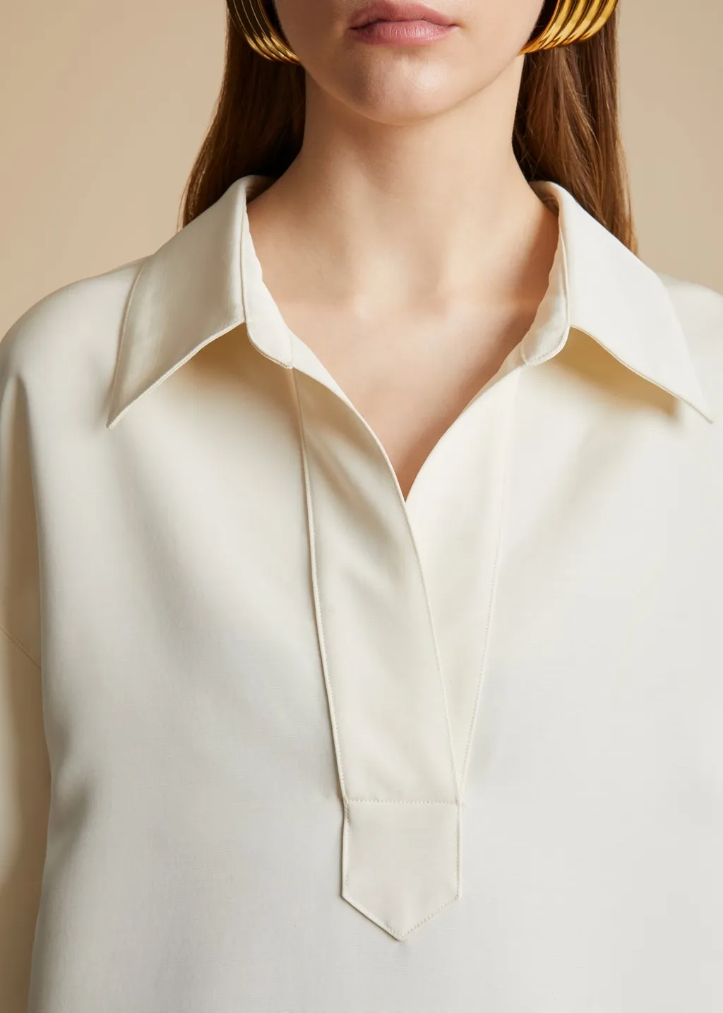 Khaite Kal Long Sleeved Shirt Dress