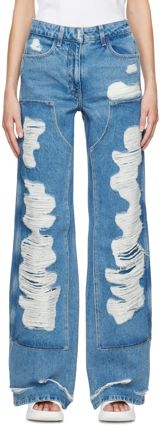 Oversized Jeans In Destroyed Denim