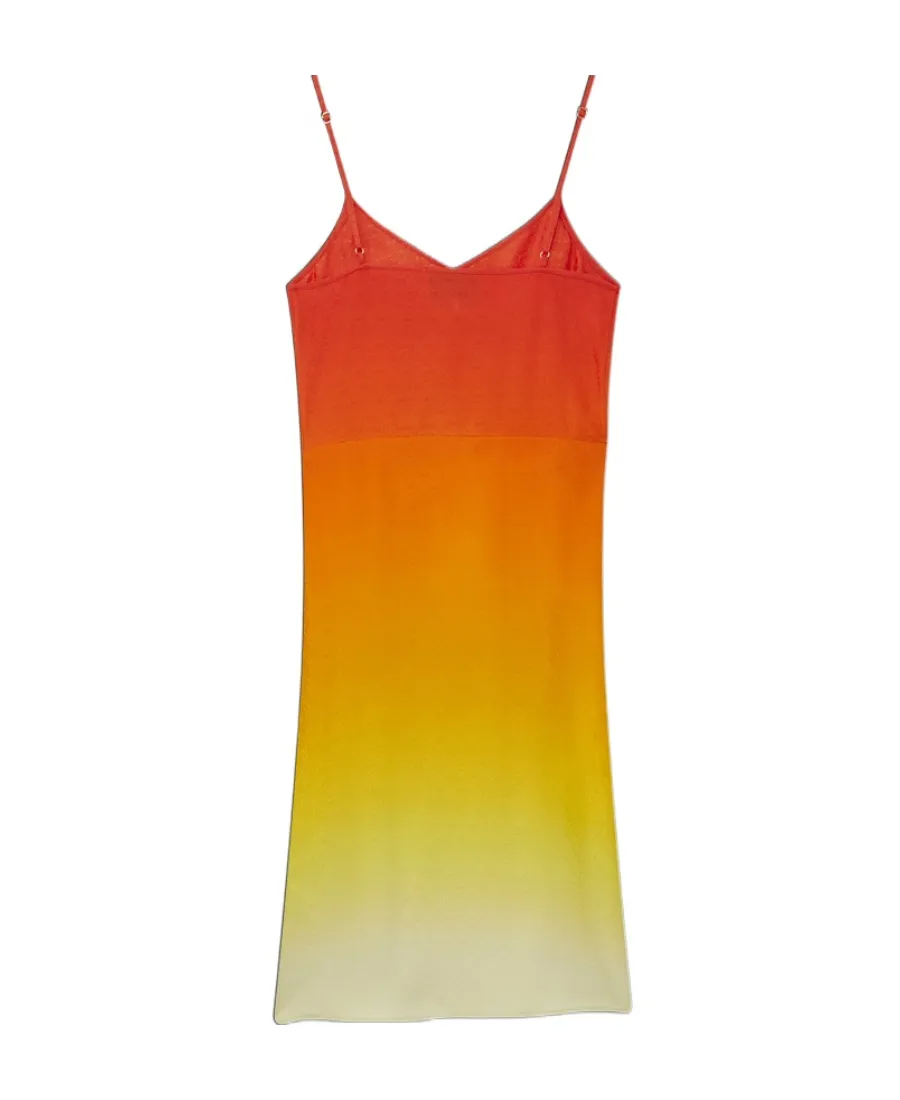 Casablanca Gradient Effect V-Neck Midi Slip Dress