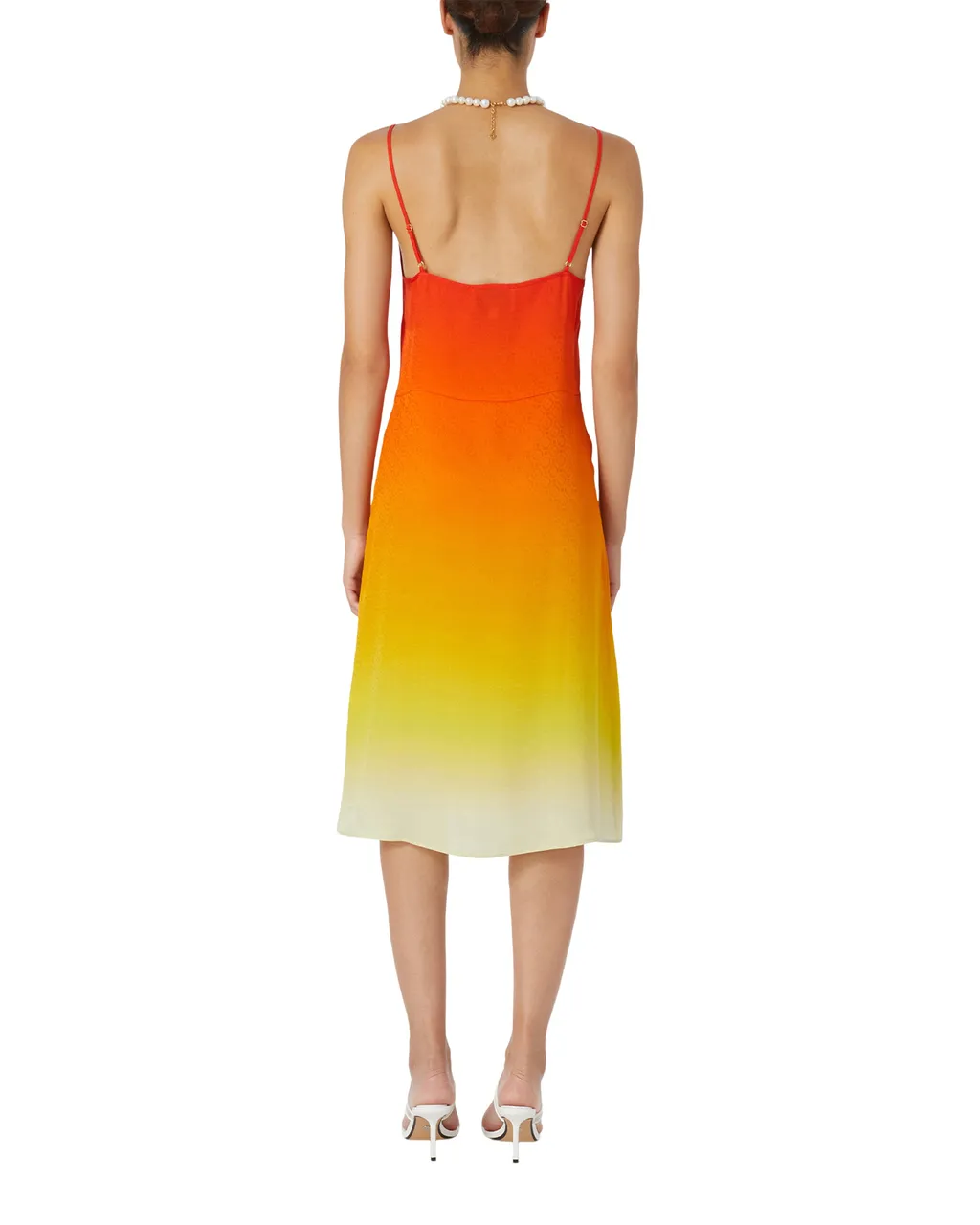 Casablanca Gradient Effect V-Neck Midi Slip Dress