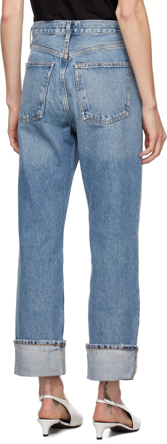 Agolde Fran Buttoned Straight-Leg Jeans
