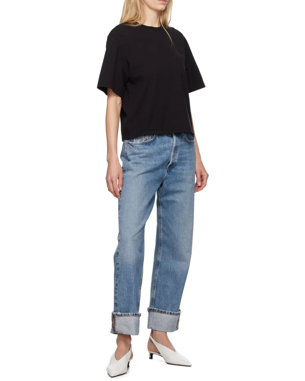 Agolde Fran Buttoned Straight-Leg Jeans