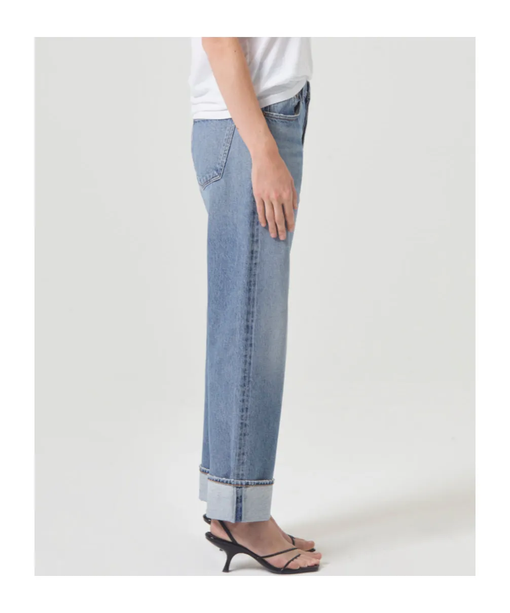 Agolde Fran Buttoned Straight-Leg Jeans