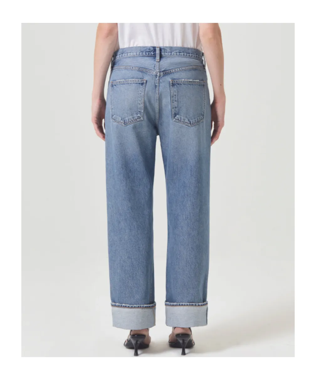 Agolde Fran Buttoned Straight-Leg Jeans