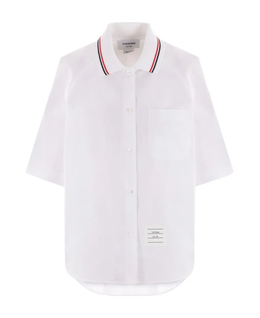 Thom Browne Logo Patch Short-Sleeved Shirt