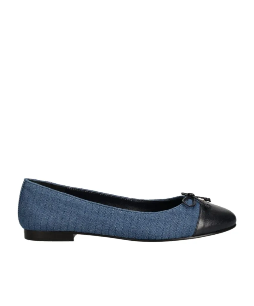 Tory Burch Cap-To Denim Ballet Flats