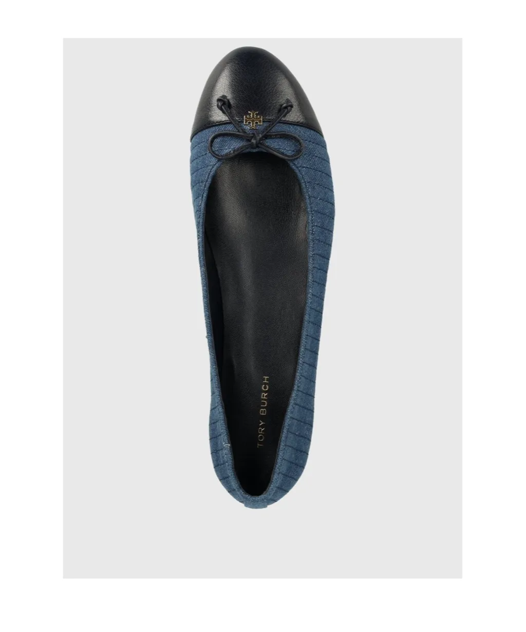 Tory Burch Cap-To Denim Ballet Flats