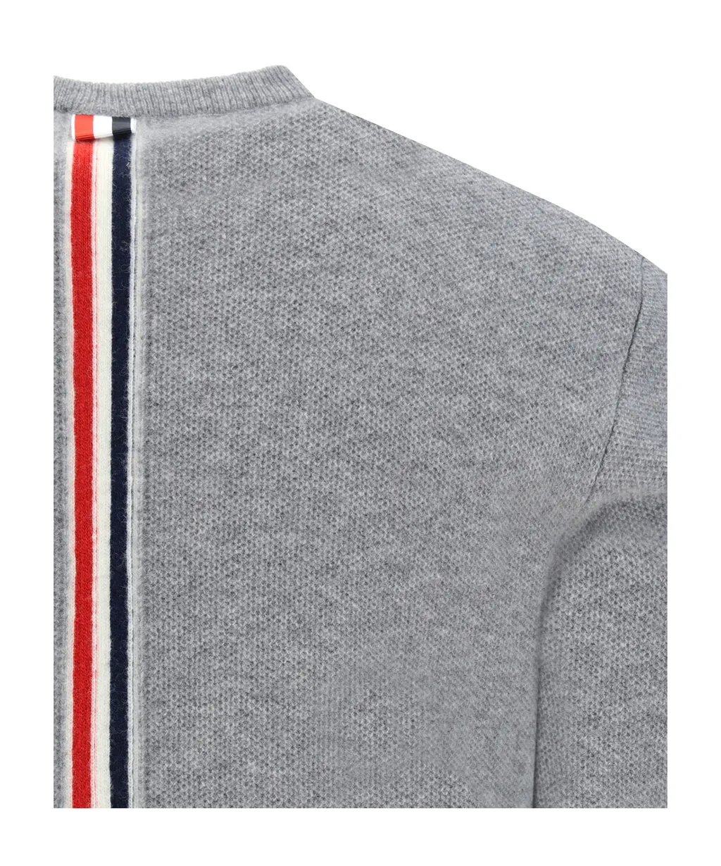 Thom Browne Rwb Stripe V-Neck Knitted Cardigan