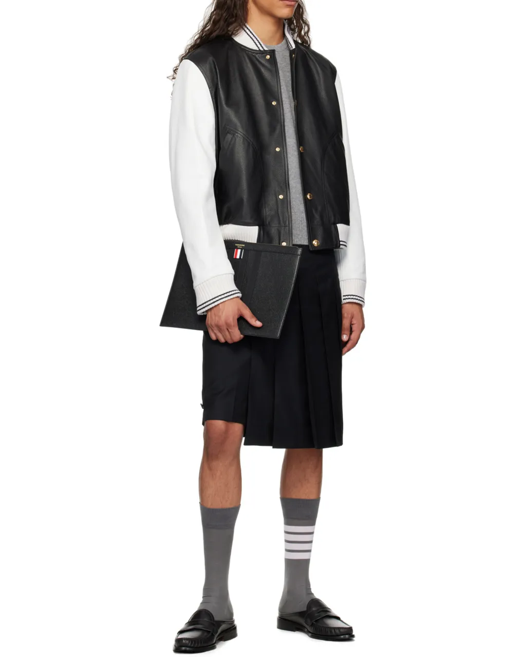 Thom Browne Rwb Stripe V-Neck Knitted Cardigan