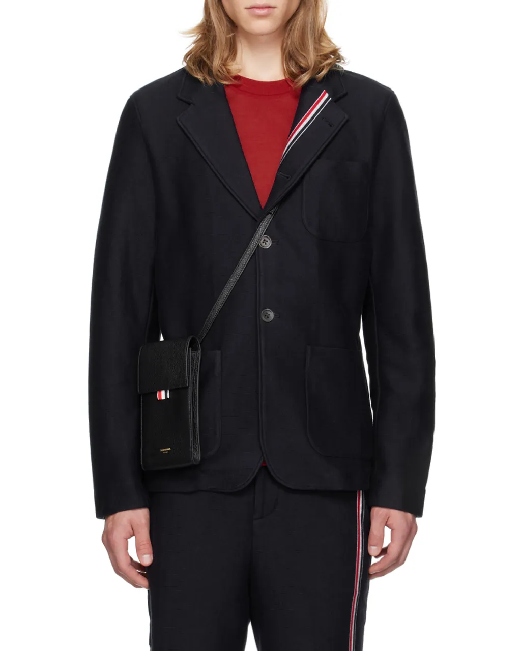 Thom Browne Rwb-Stripe Button-Up Jacket
