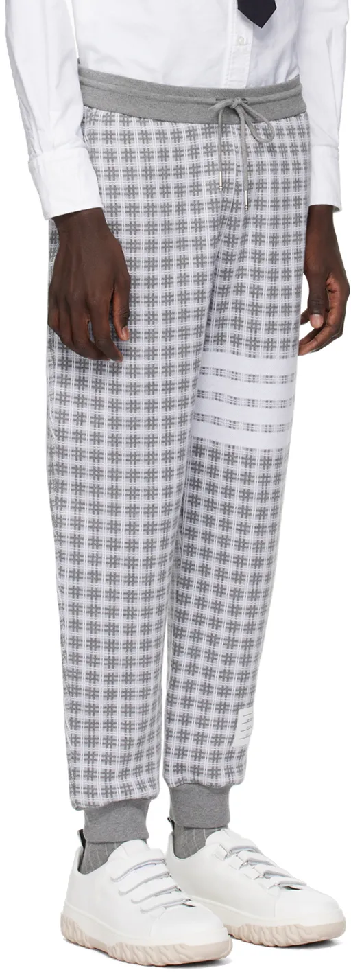 Thom Browne Check Jacquard 4-Bar Sweatpants