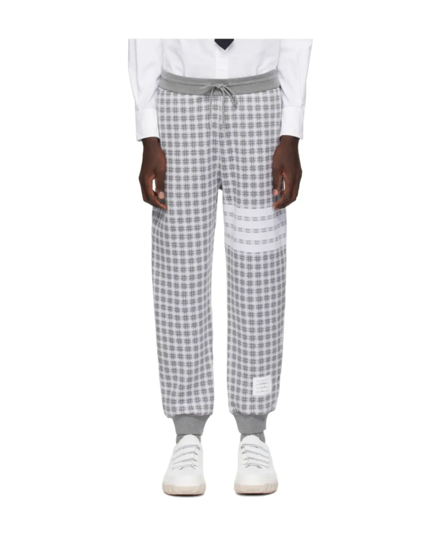Thom Browne Check Jacquard 4-Bar Sweatpants