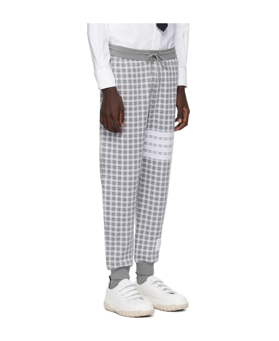 Thom Browne Check Jacquard 4-Bar Sweatpants