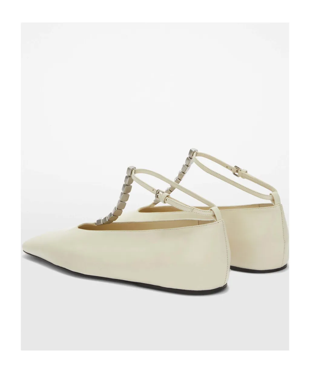 Jil Sander Embellished Ankle Strapped Ballerina Shoes