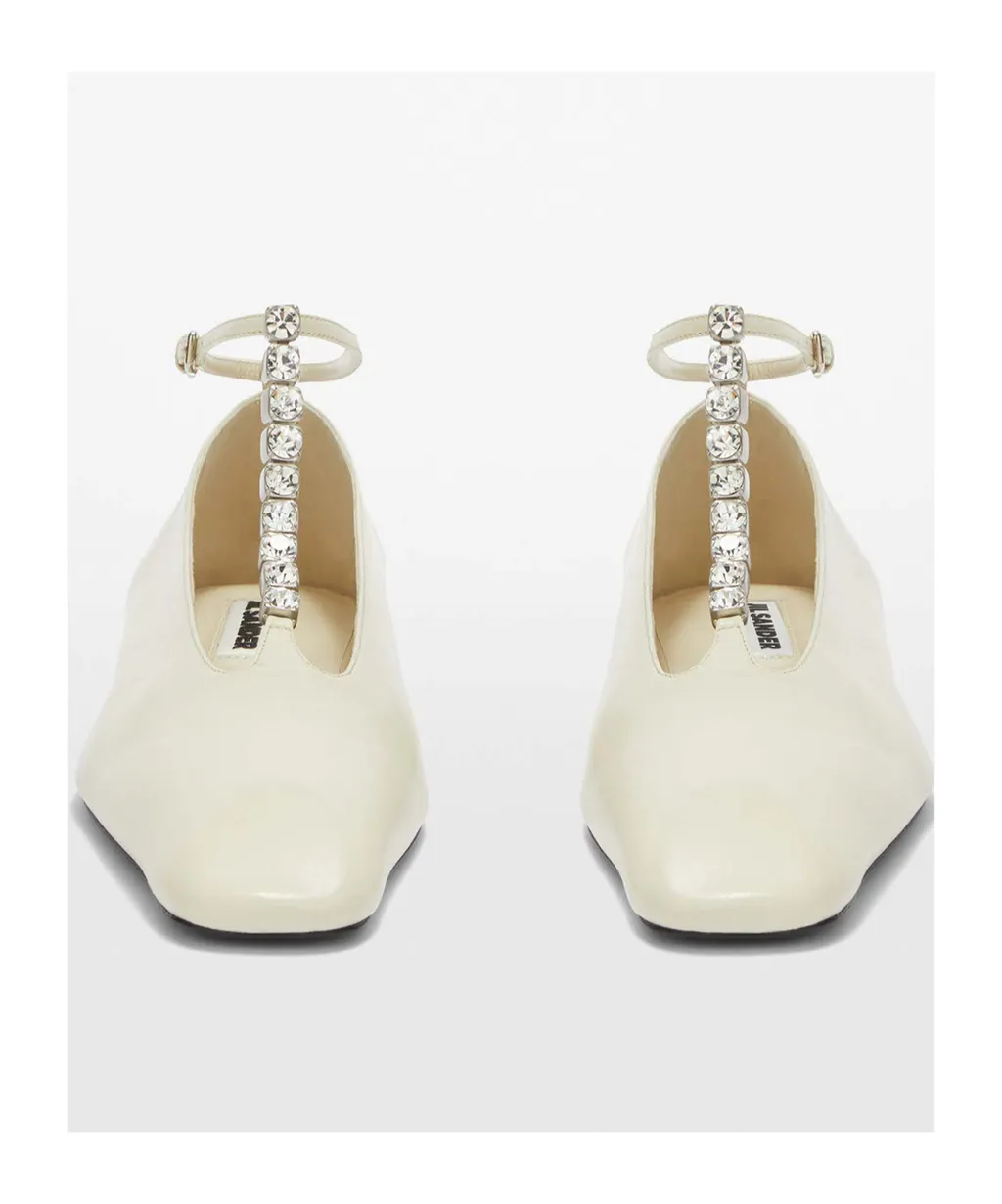 Jil Sander Embellished Ankle Strapped Ballerina Shoes