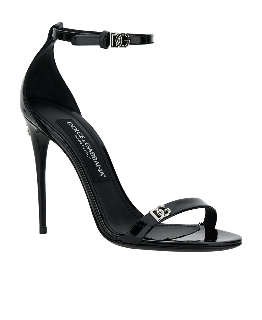 Dolce & Gabbana Logo Plaque Ankle Strap Sandals