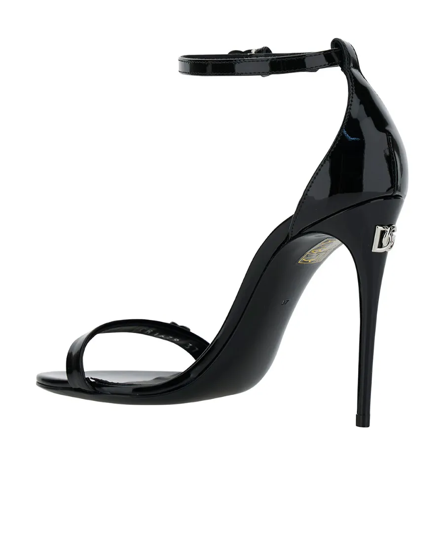 Dolce & Gabbana Logo Plaque Ankle Strap Sandals