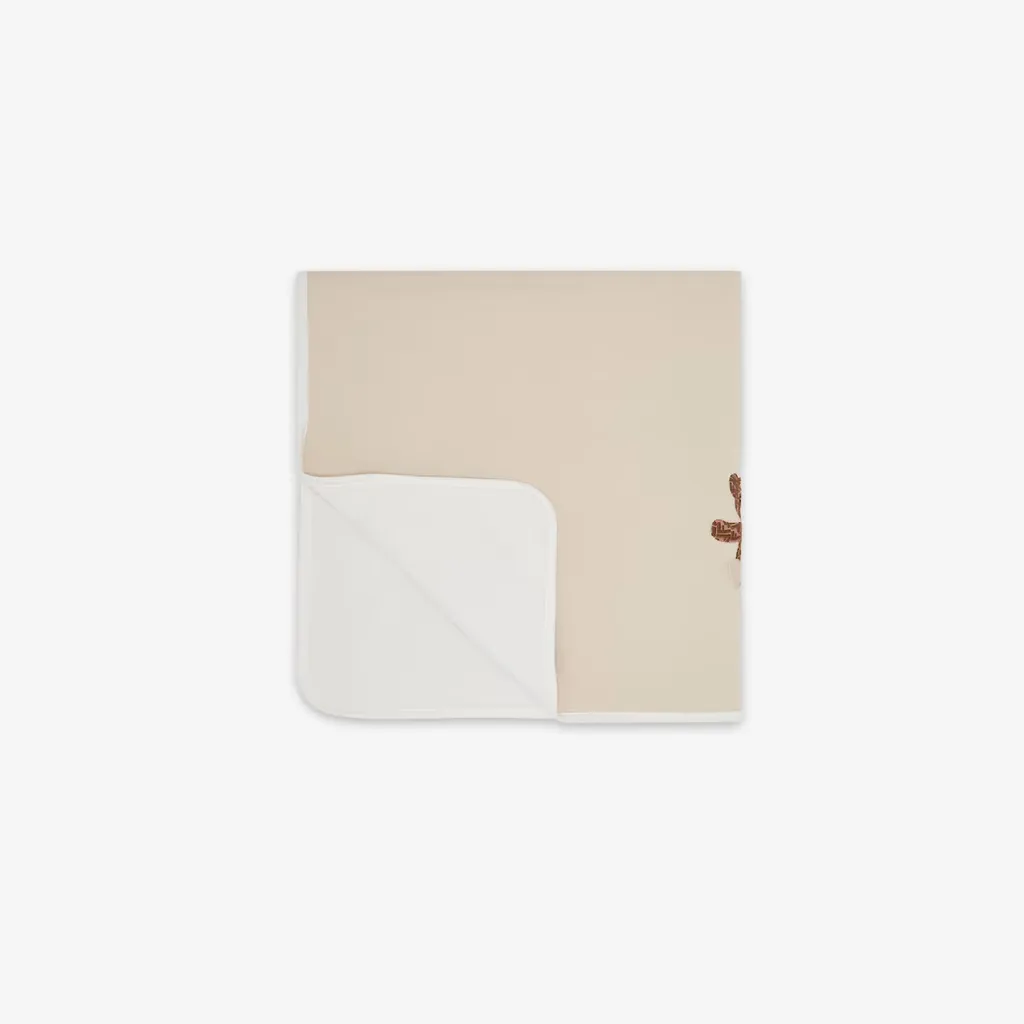 Fendi Kids Logo Bear Embroidered Blanket