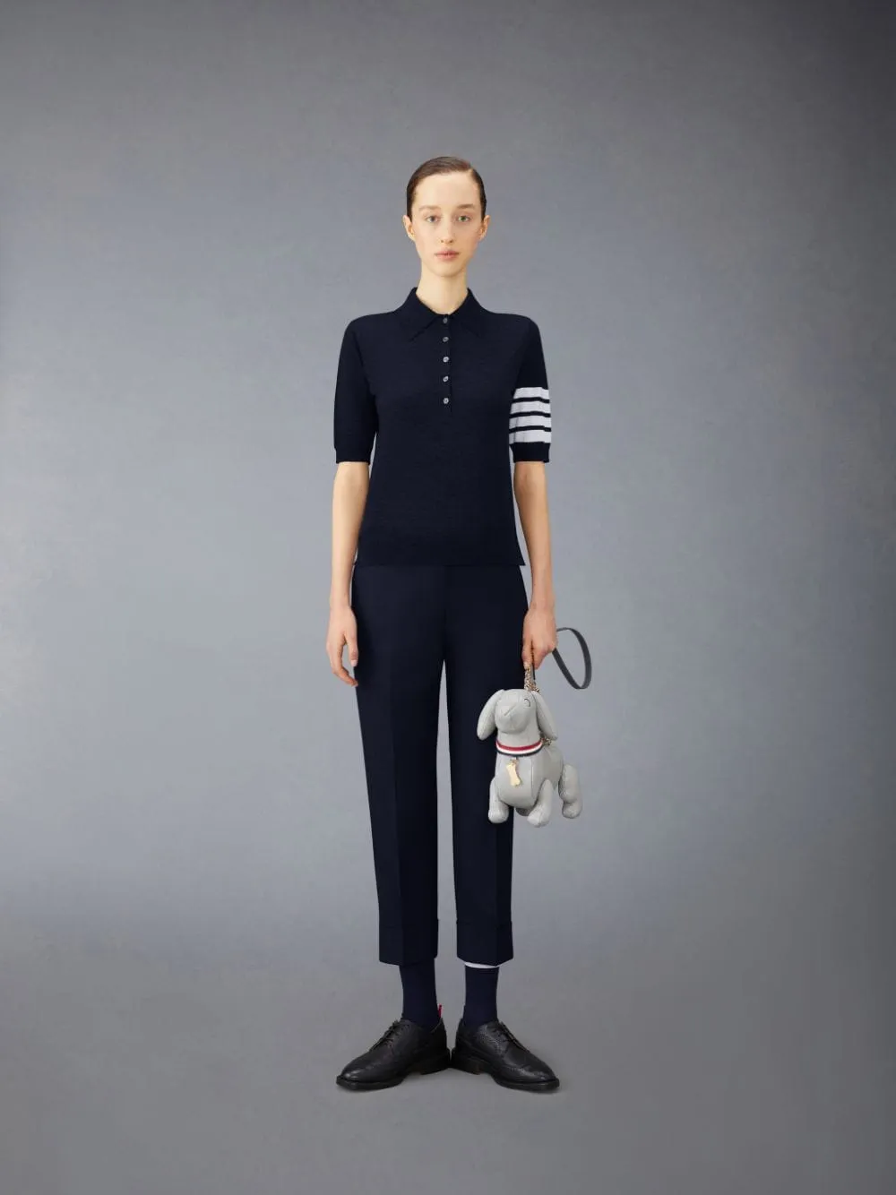 Thom Browne 4-Bar Button Detailed Short-Sleeved Polo Shirt