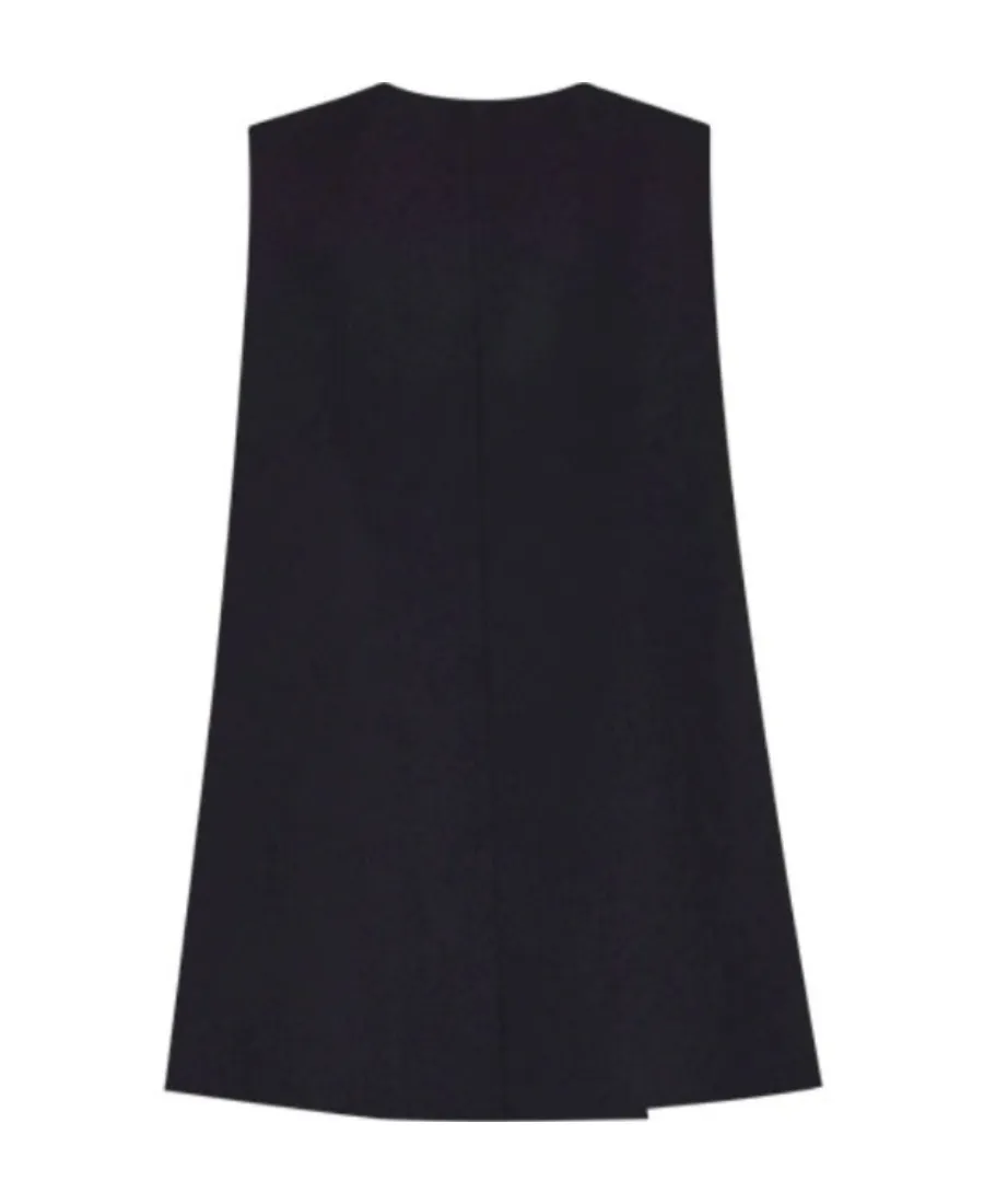 Black Sleeveless Wool Dress