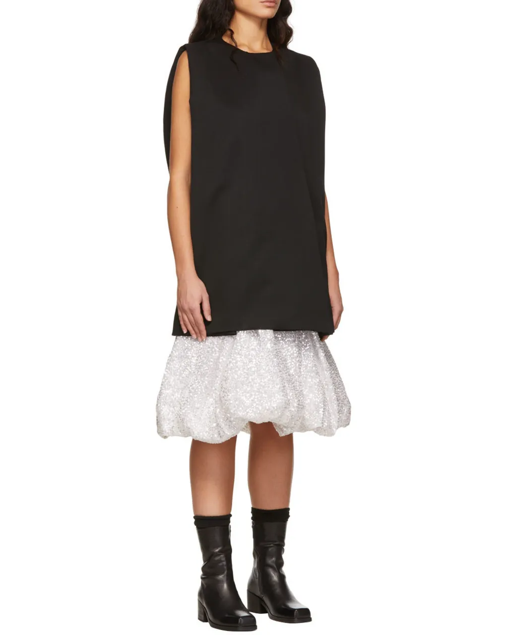 Black Sleeveless Wool Dress