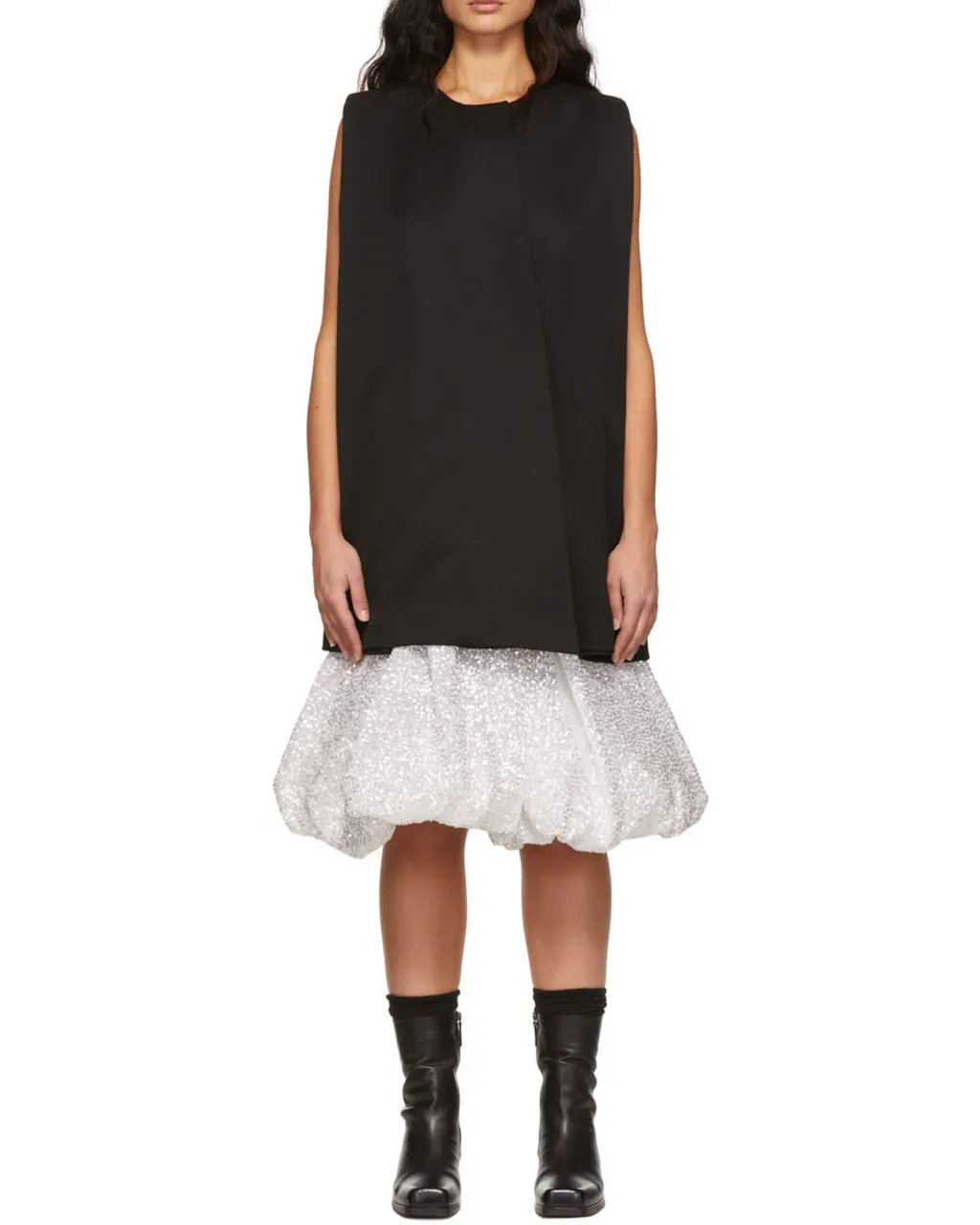 Black Sleeveless Wool Dress