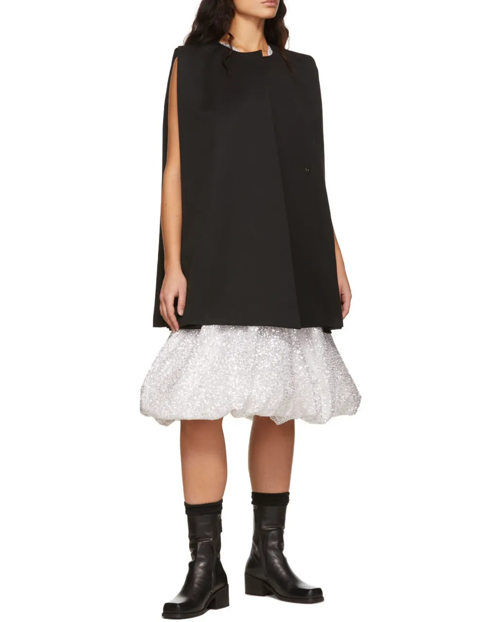 Black Sleeveless Wool Dress
