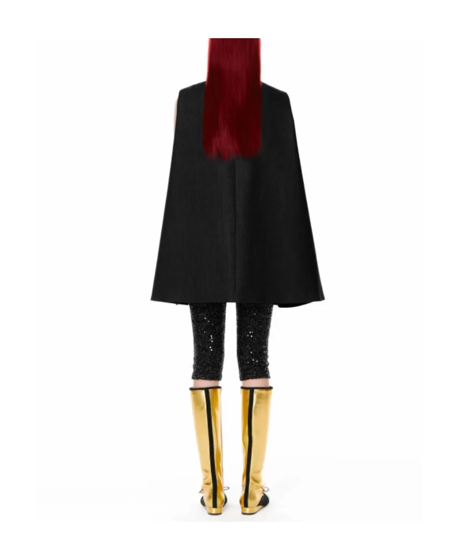 Black Sleeveless Wool Dress