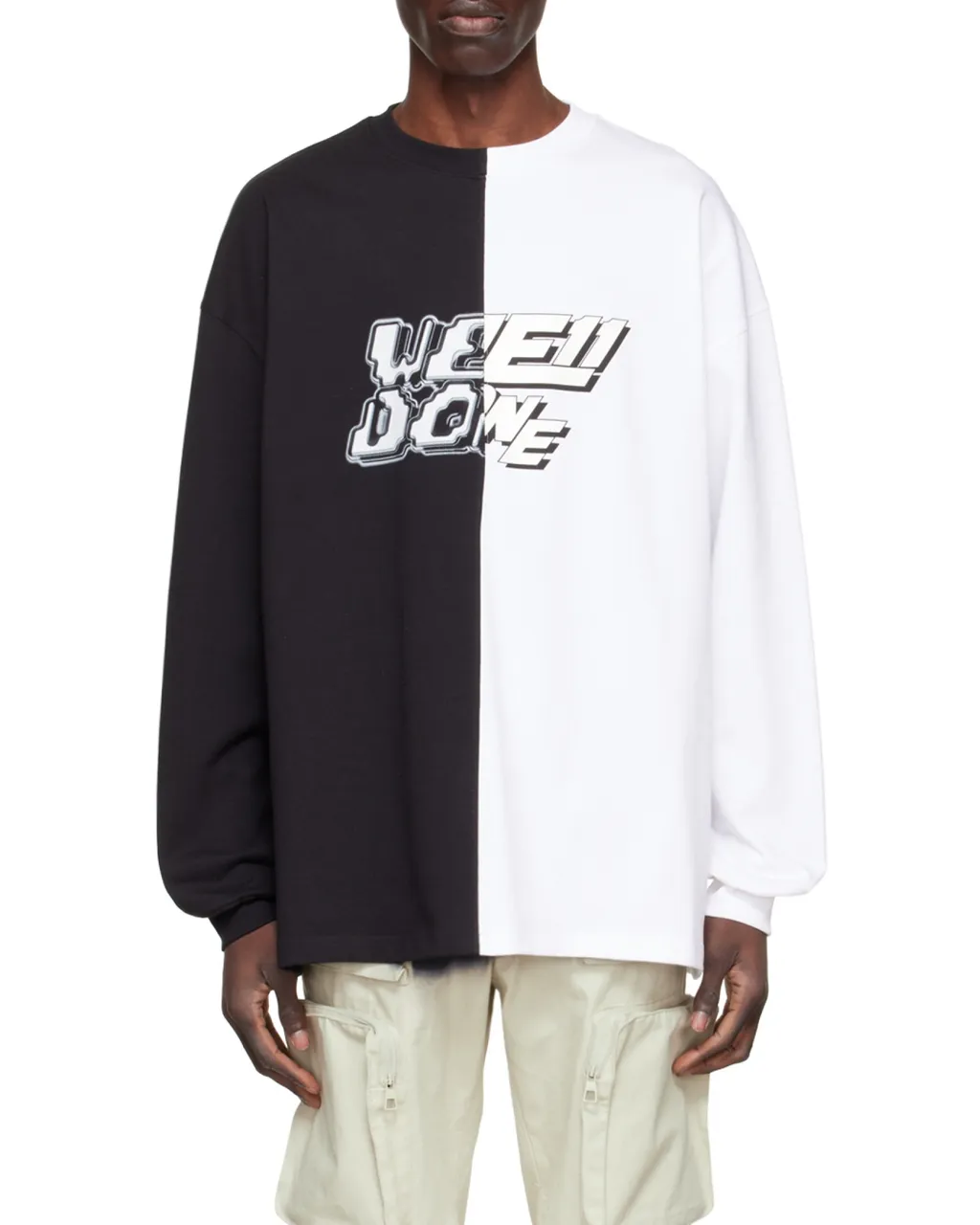 Round Collar Color Matching Long-Sleeved T-Shirt