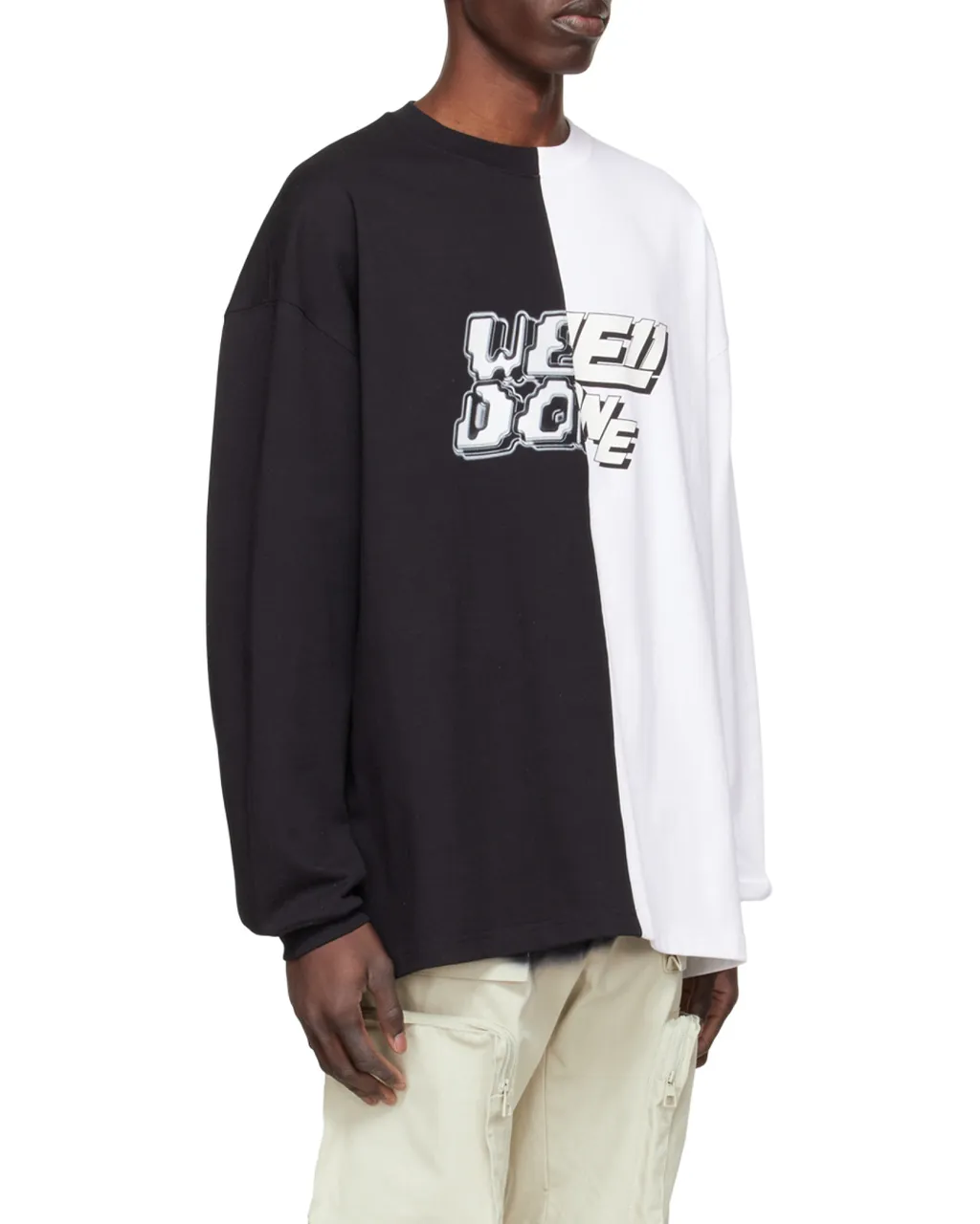Round Collar Color Matching Long-Sleeved T-Shirt