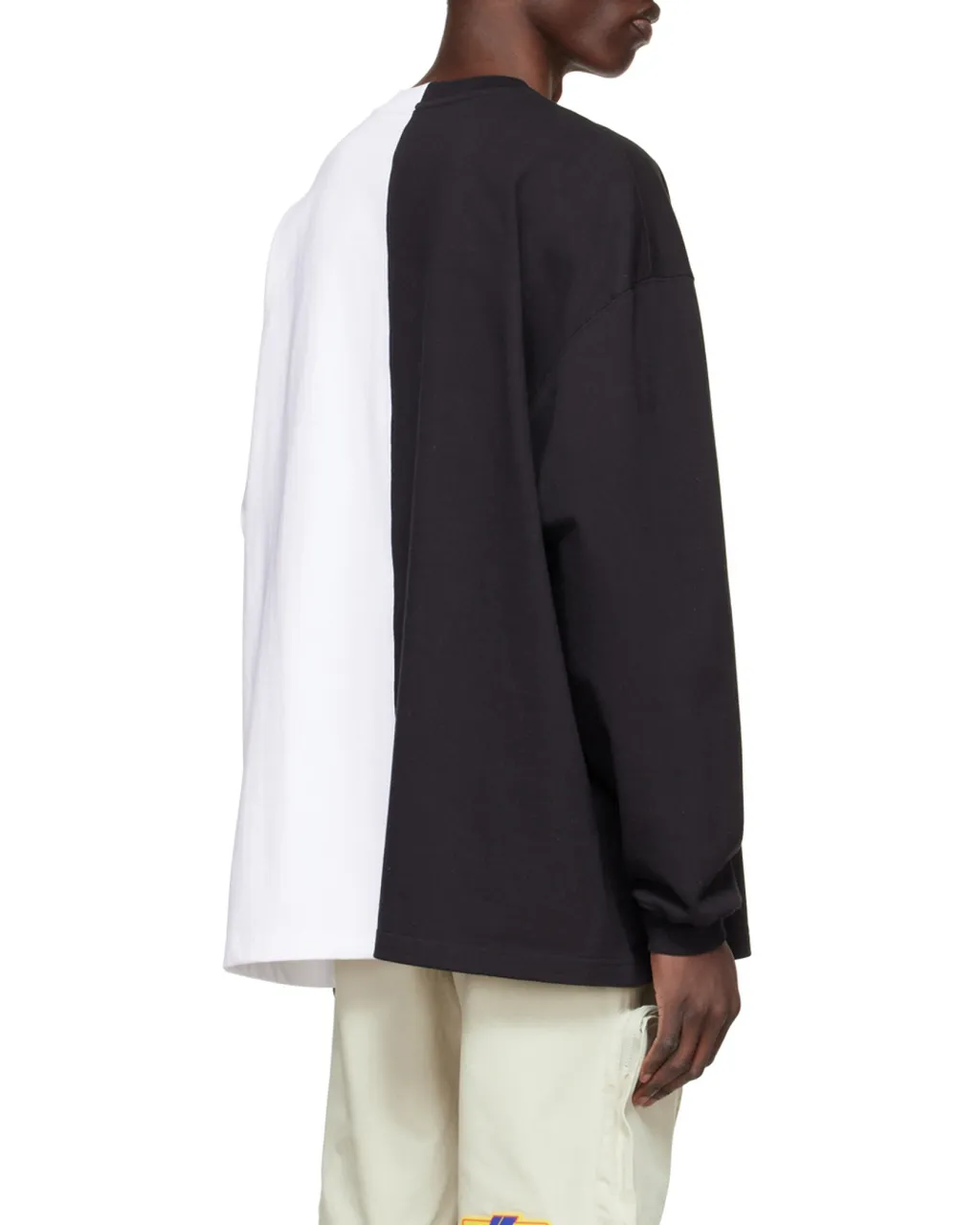 Round Collar Color Matching Long-Sleeved T-Shirt